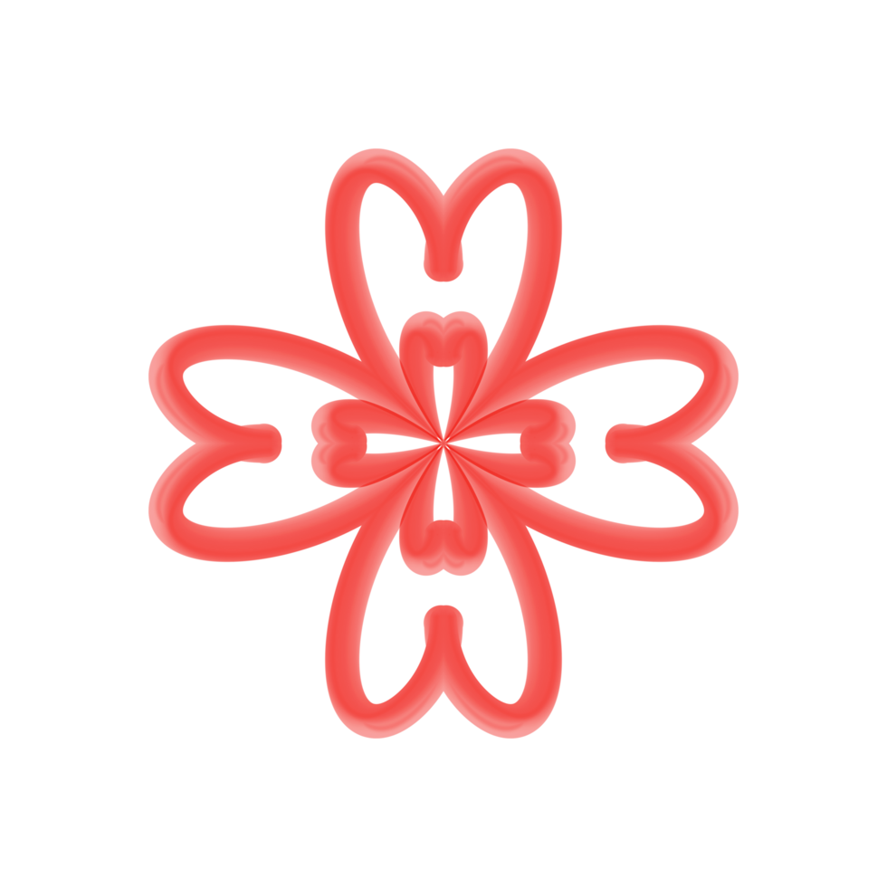 3D Line Red Flower png