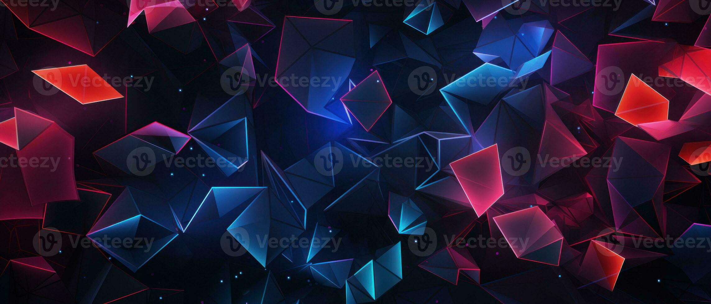 AI generated Modern neon design with hexagonal patterns and electric vibes. photo