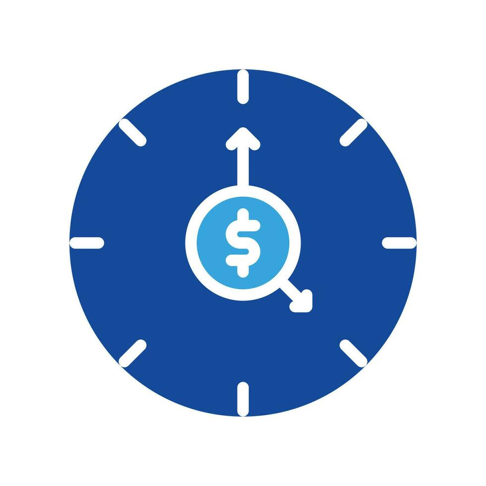 reloj dólar icono o logo ilustración estilo. íconos comercio electrónico vector