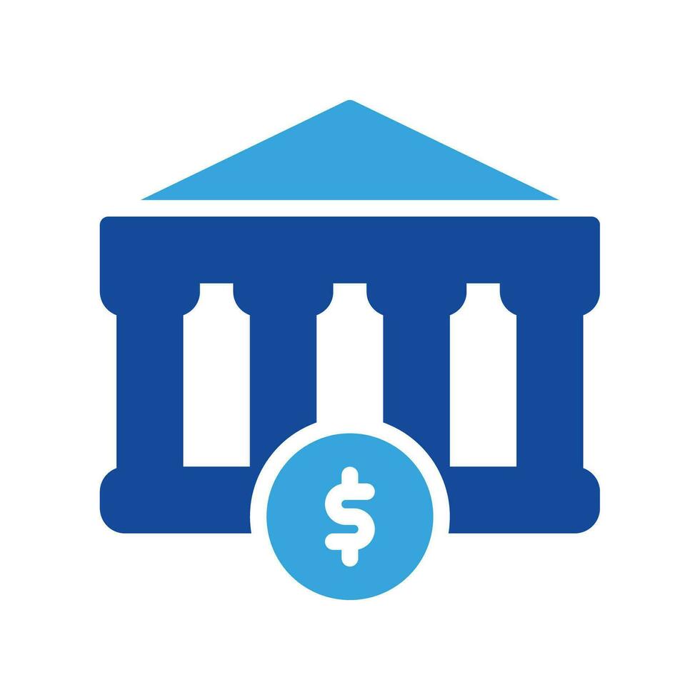 bank icon or logo illustration style. Icons ecommerce. vector