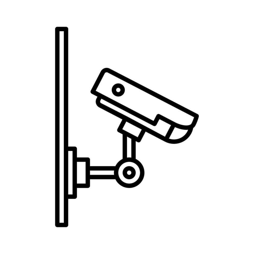 cctv icon vector or logo illustration outline black color style