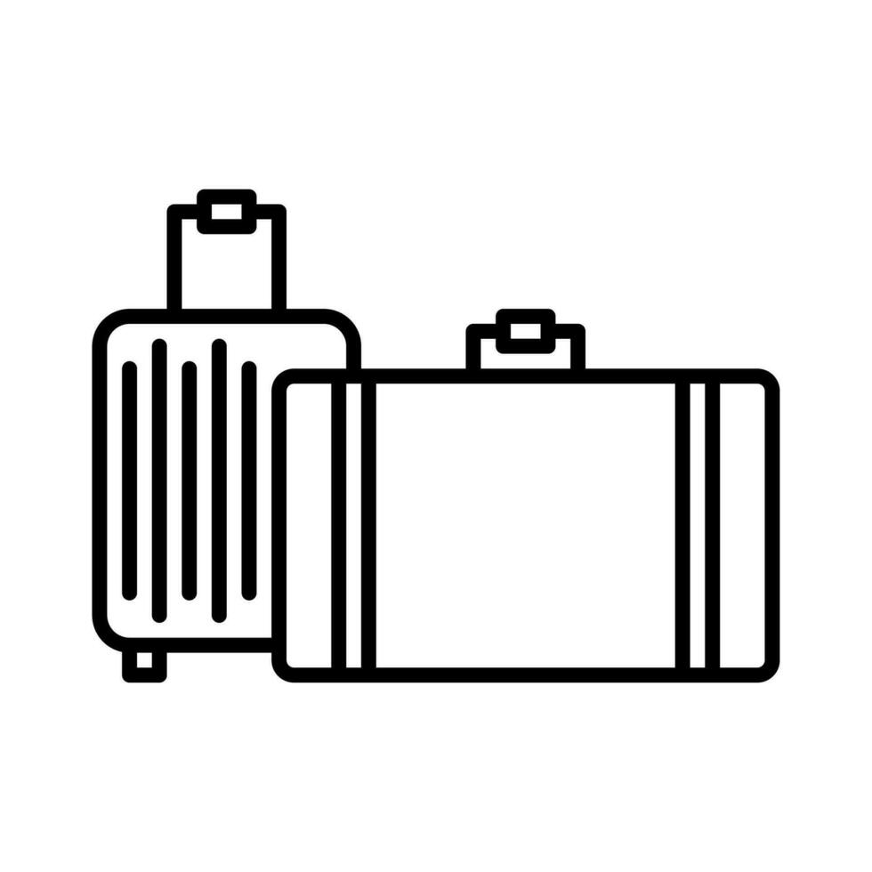 luggage icon vector or logo illustration outline black color style