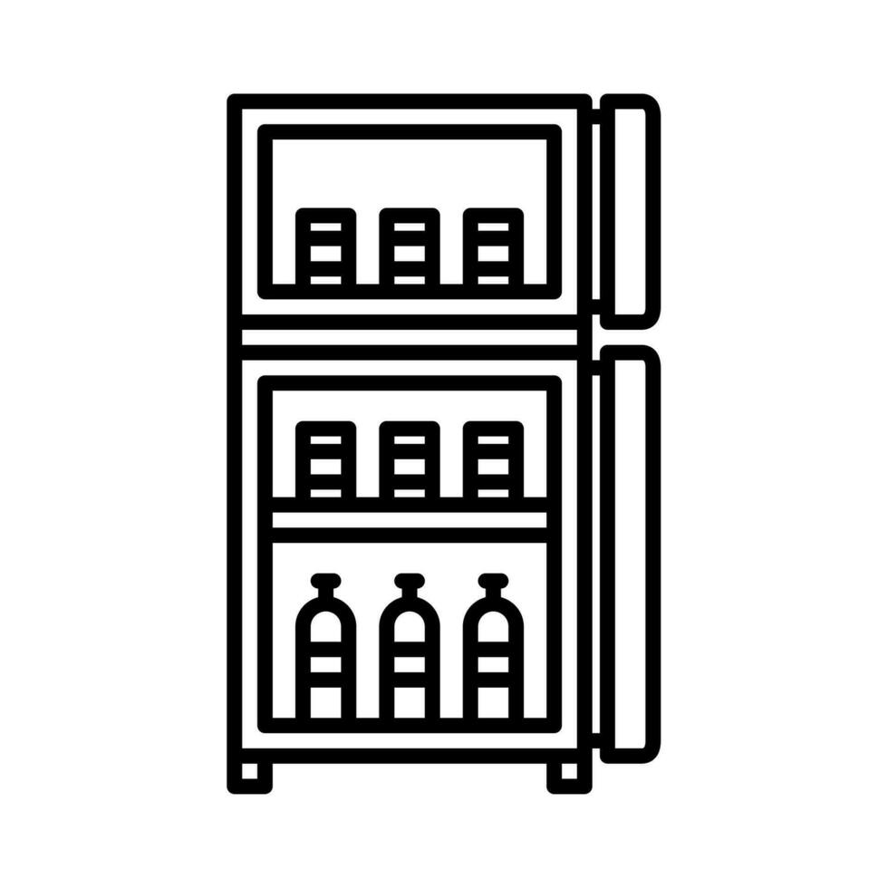 minibar icon vector or logo illustration outline black color style