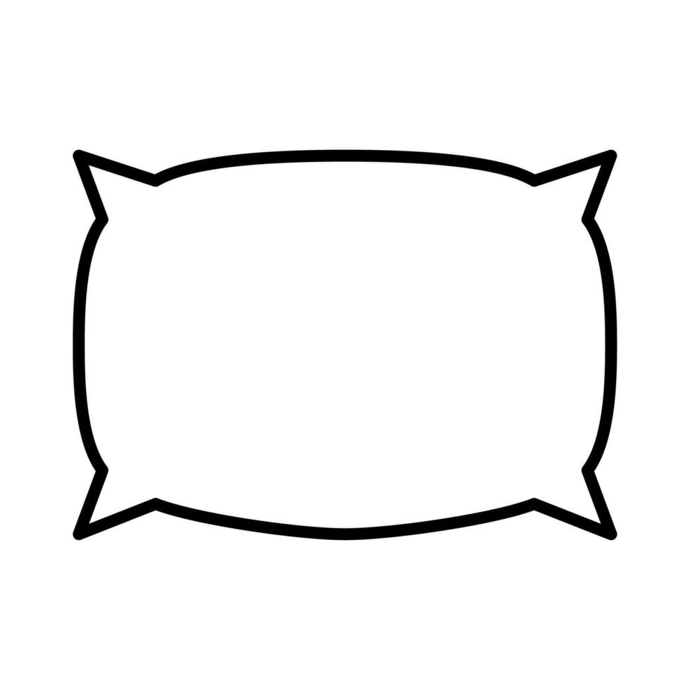 pillow icon vector or logo illustration outline black color style