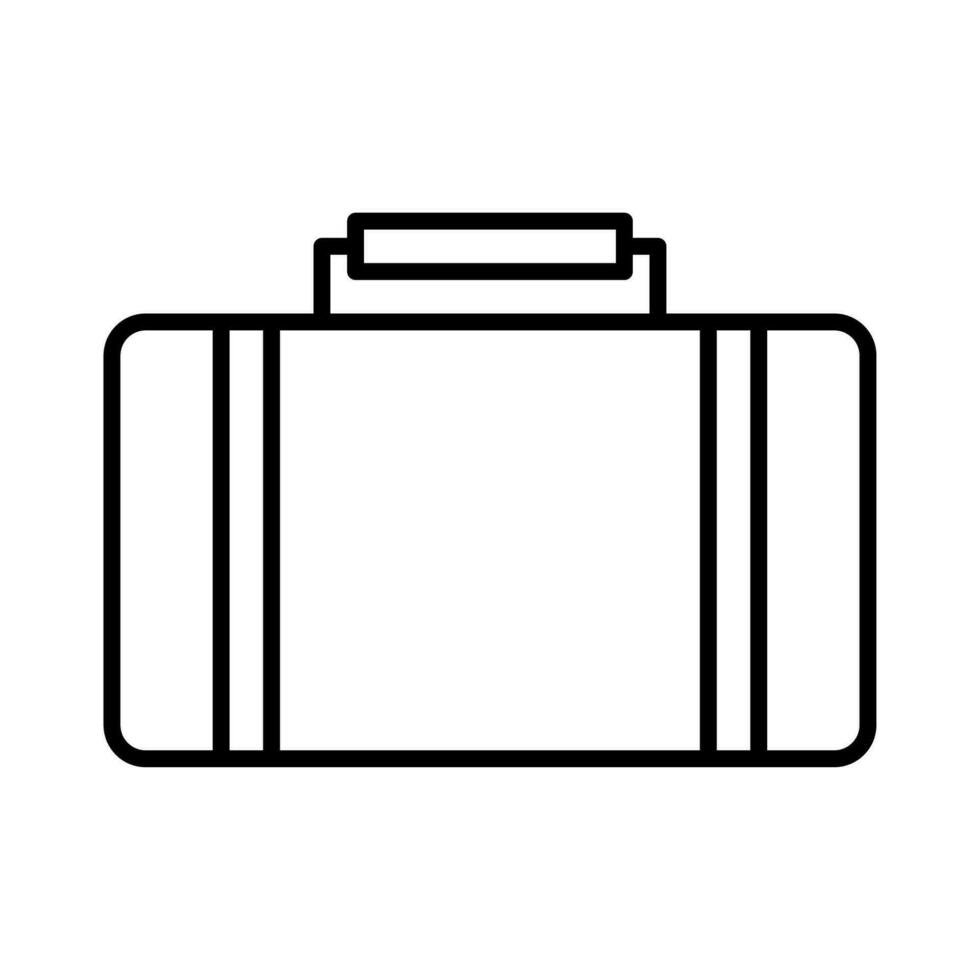 suitcase icon vector or logo illustration outline black color style