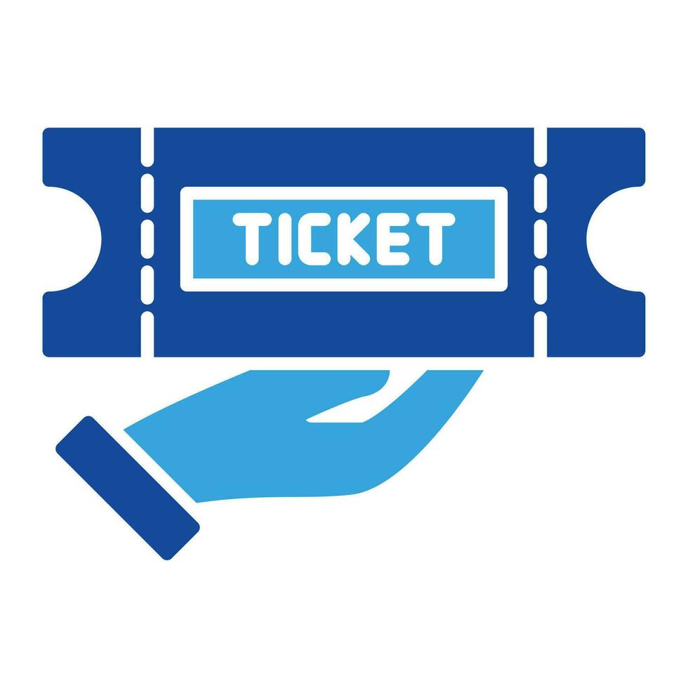 ticket icon vector or logo illustration glyph color style