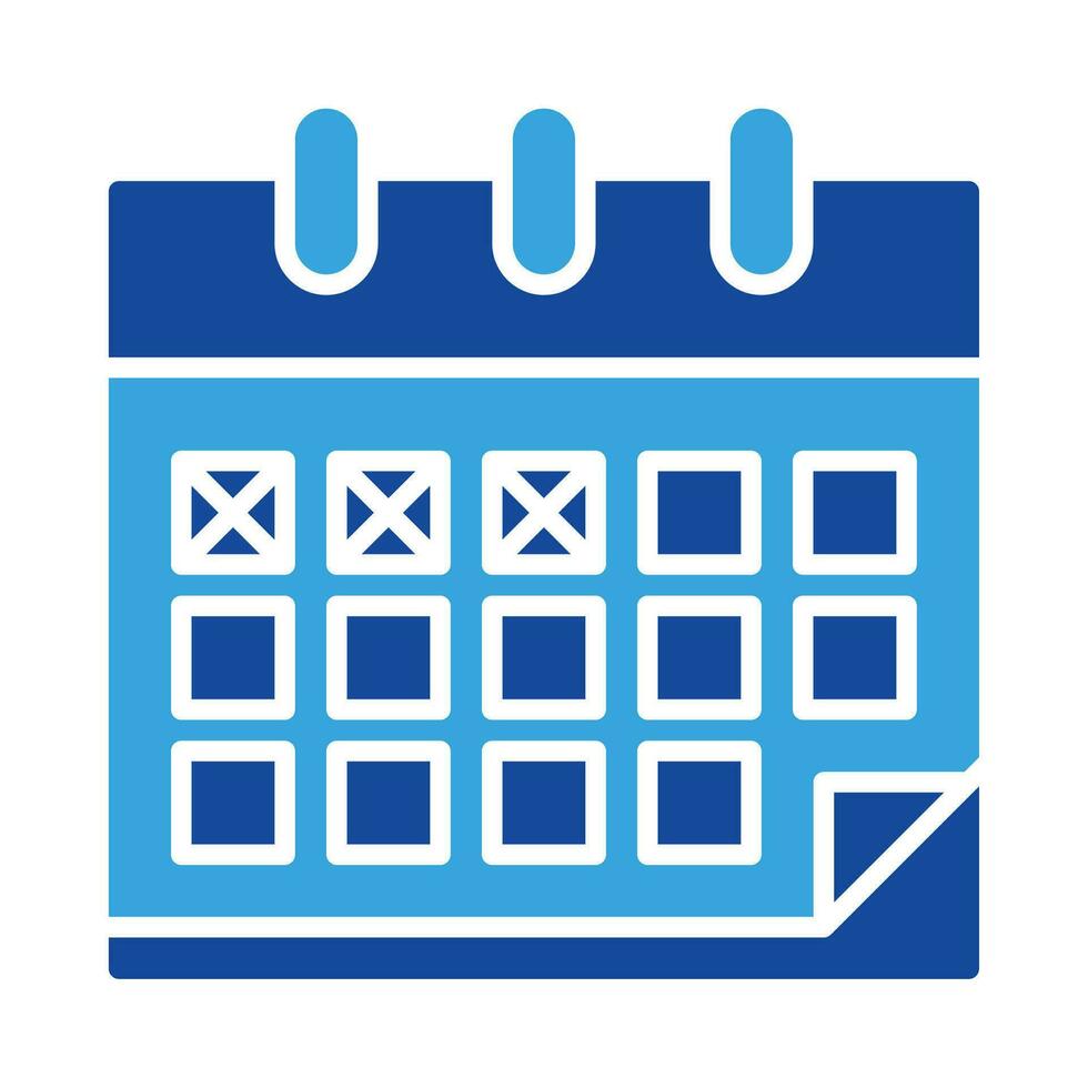 calendar icon vector or logo illustration glyph color style