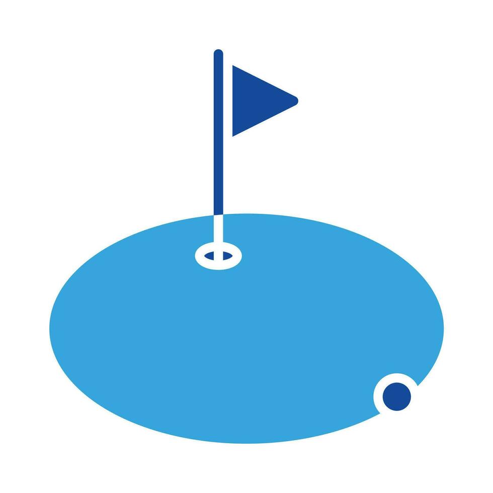 Golf icon vector or logo illustration glyph color style