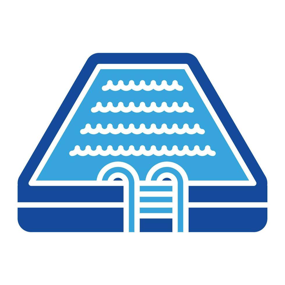 swimming pool icon vector or logo illustration glyph color style