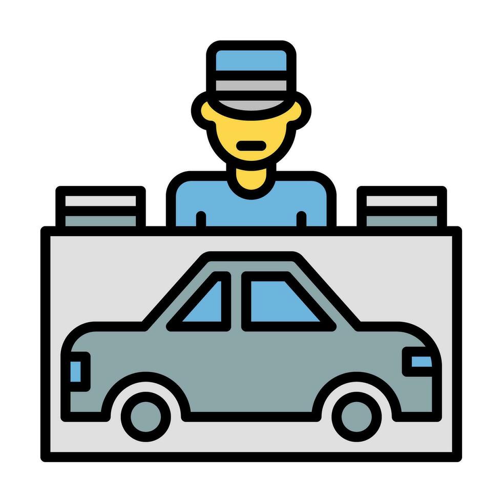 valet parking icon vector or logo illustration outline black color style