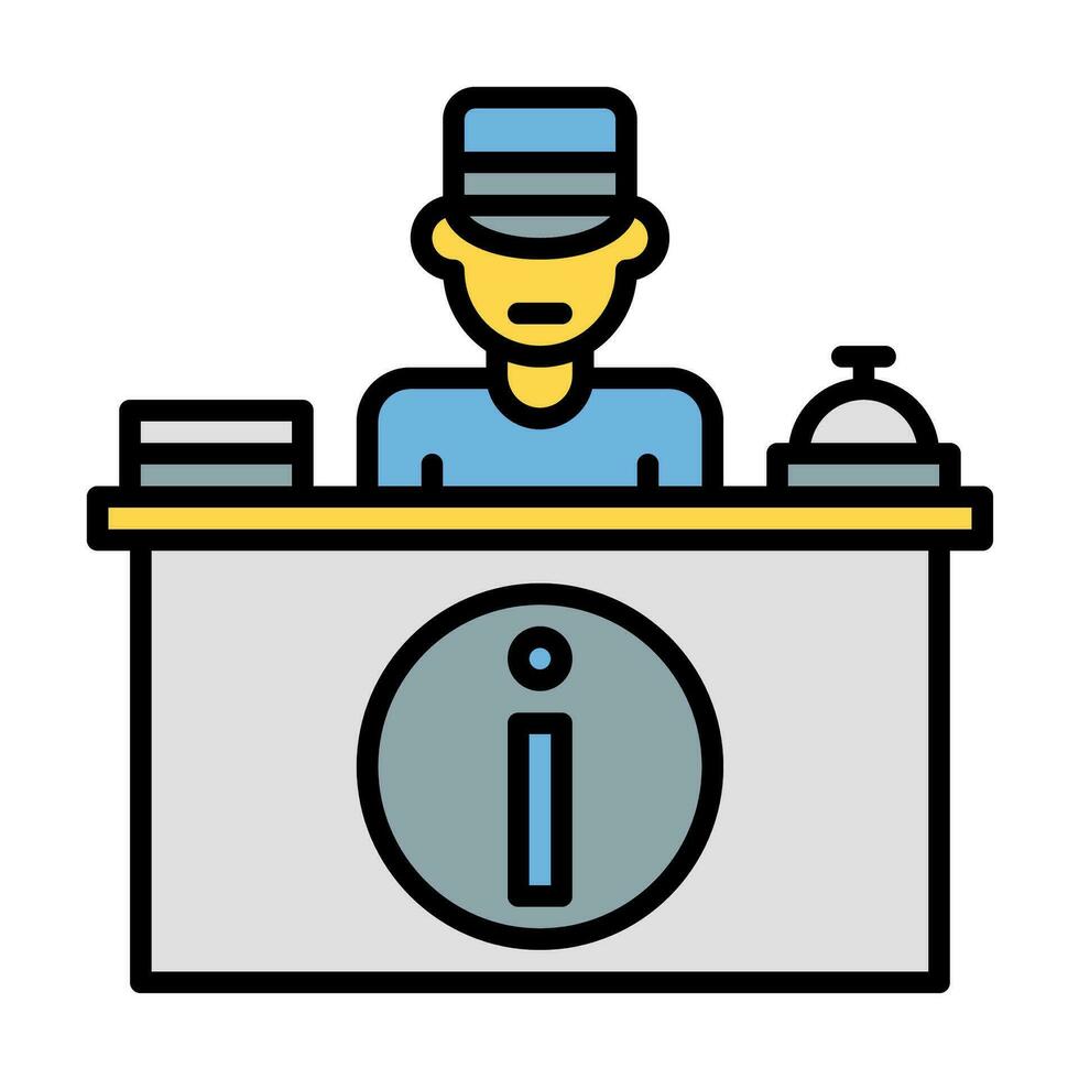 bellboy icon vector or logo illustration outline black color style