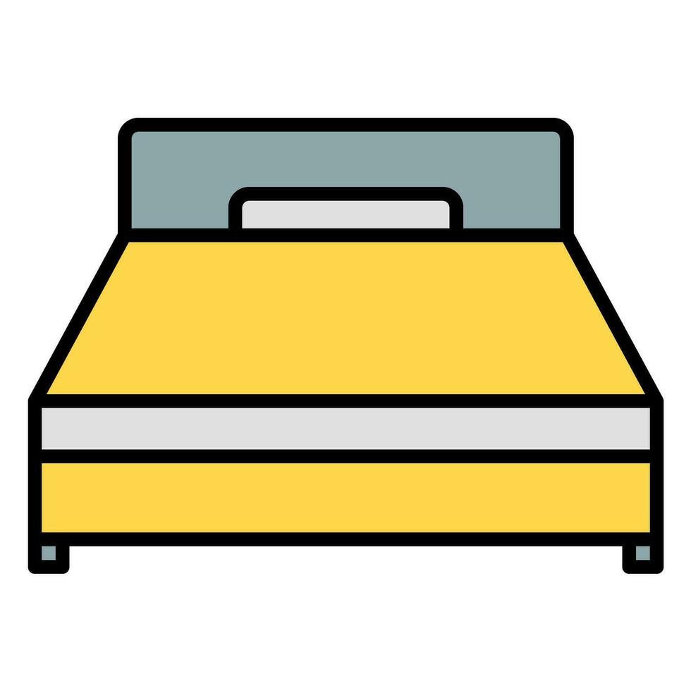 cama icono vector o logo ilustración contorno negro color estilo