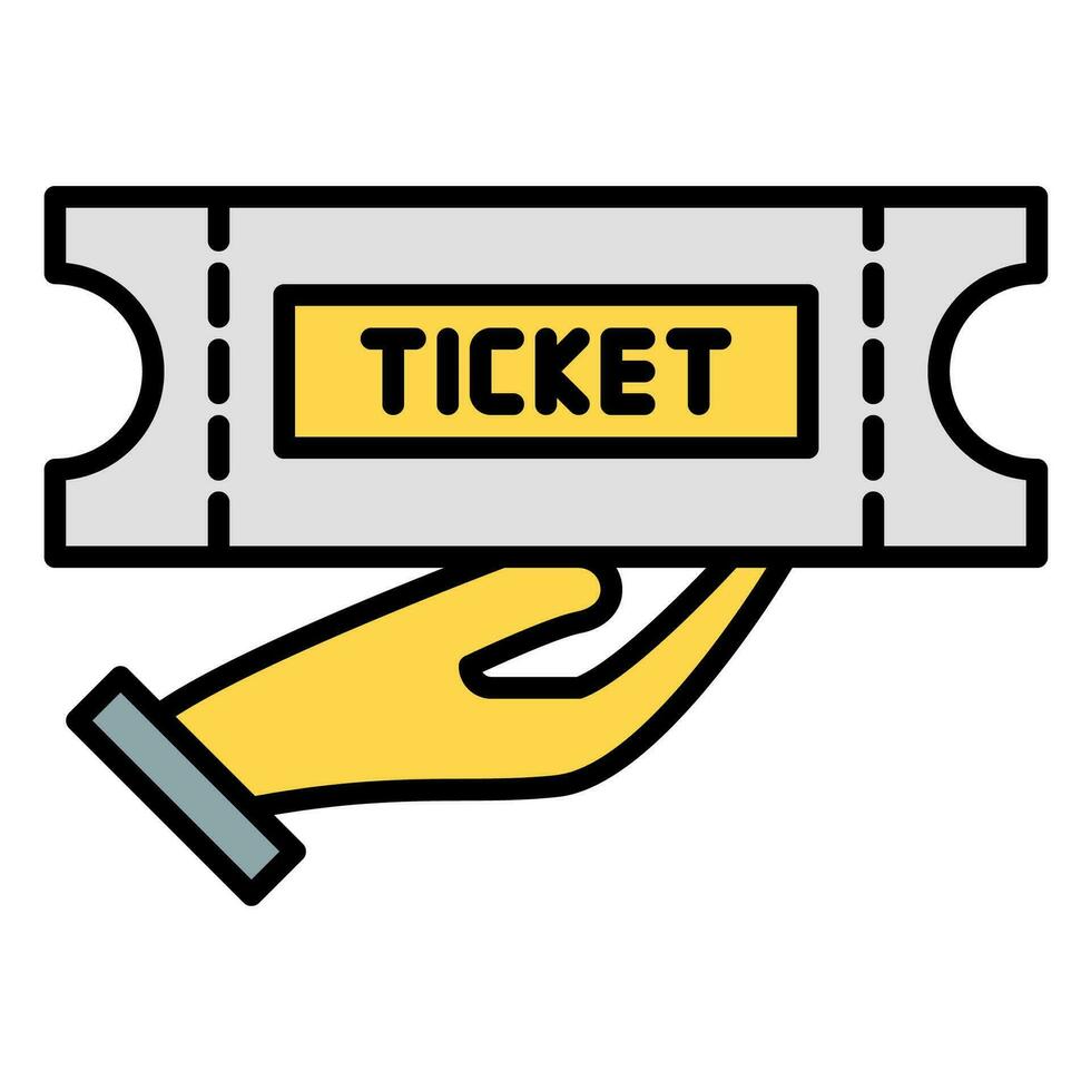 ticket icon vector or logo illustration outline black color style