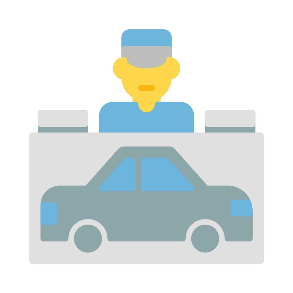 valet parking icon vector or logo illustration flat color style