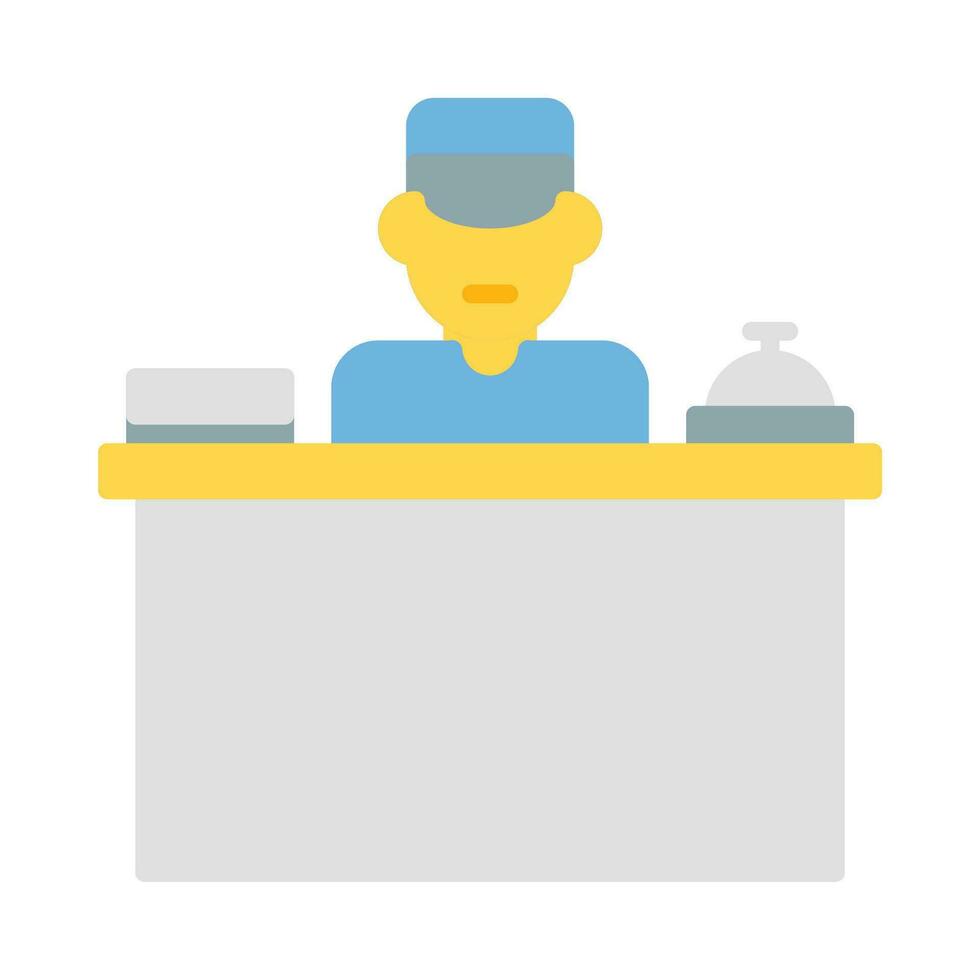 information desk icon vector or logo illustration flat color style