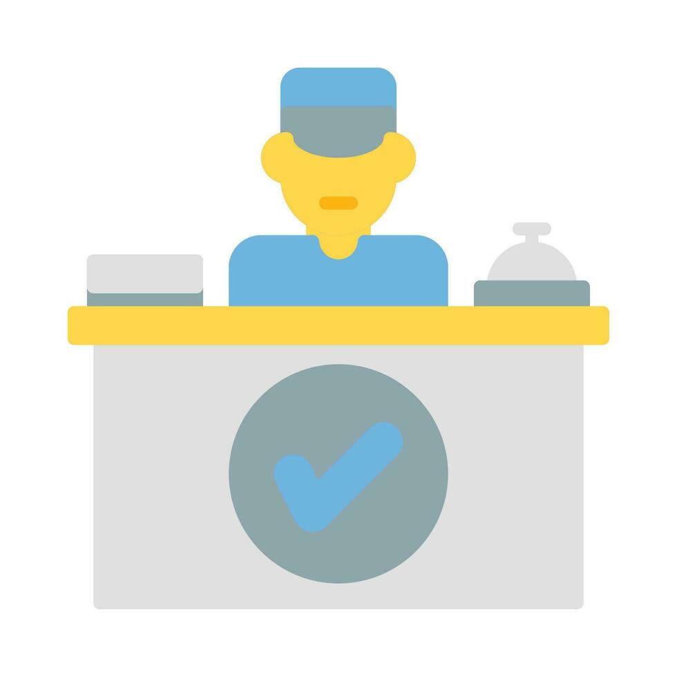 check in icon vector or logo illustration flat color style