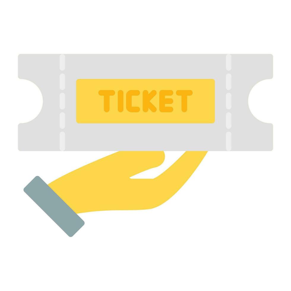ticket icon vector or logo illustration flat color style
