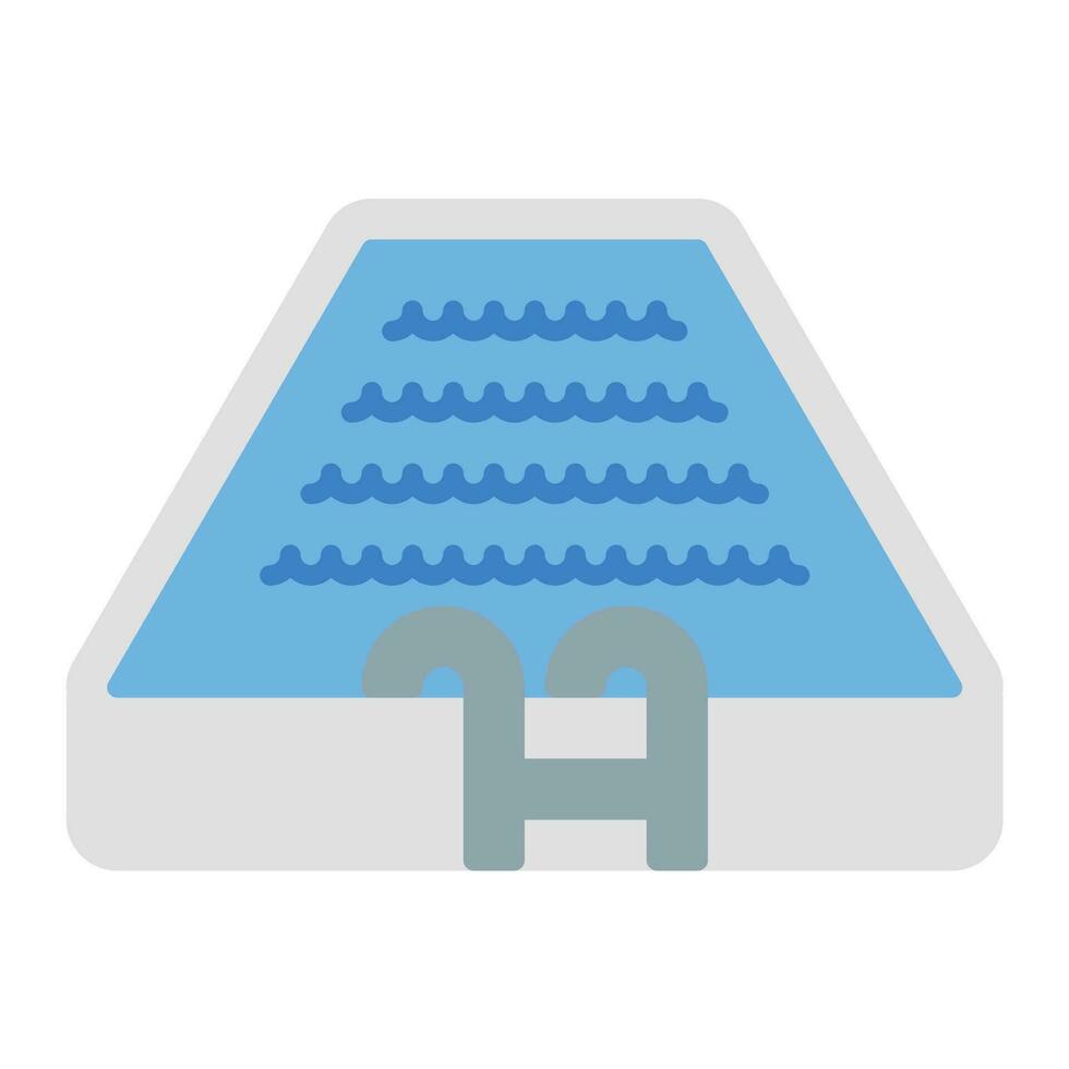swimming pool icon vector or logo illustration flat color style