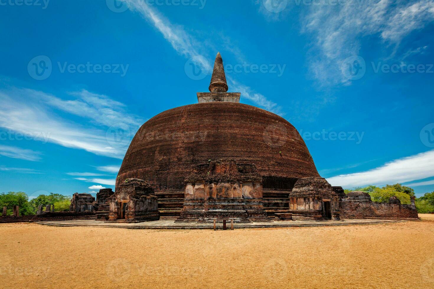 Buddhist dagoba, stupa in ancient city of Polonnaruwa photo