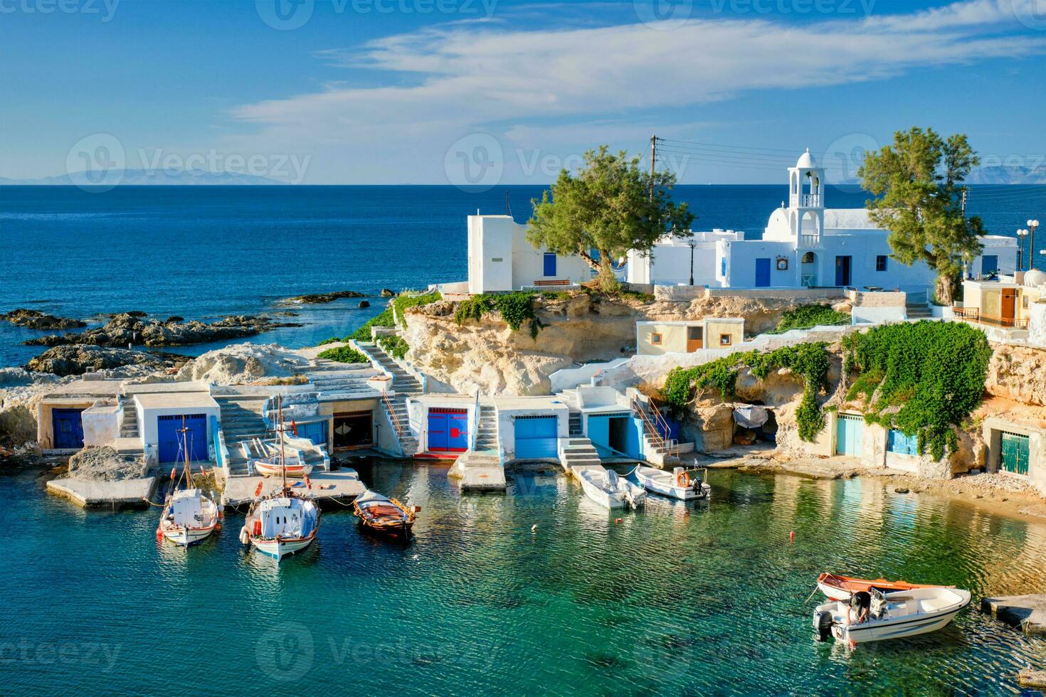 Mandrakia village in Milos island, Greece photo