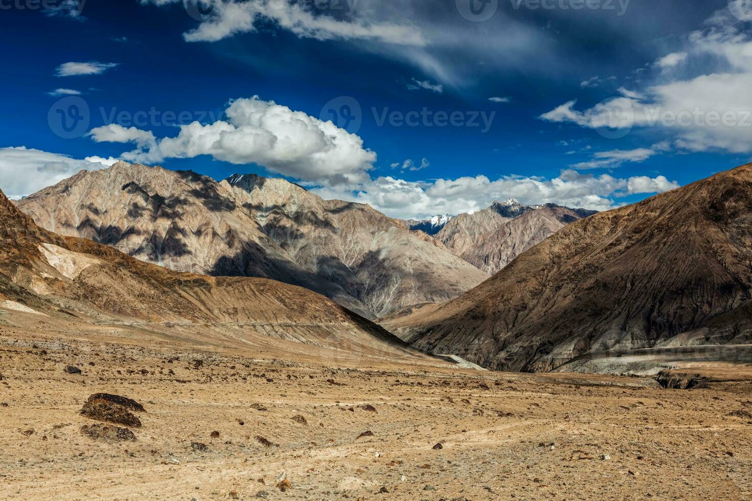 View of Himalayas near Kardung La pass. Ladakh, India photo