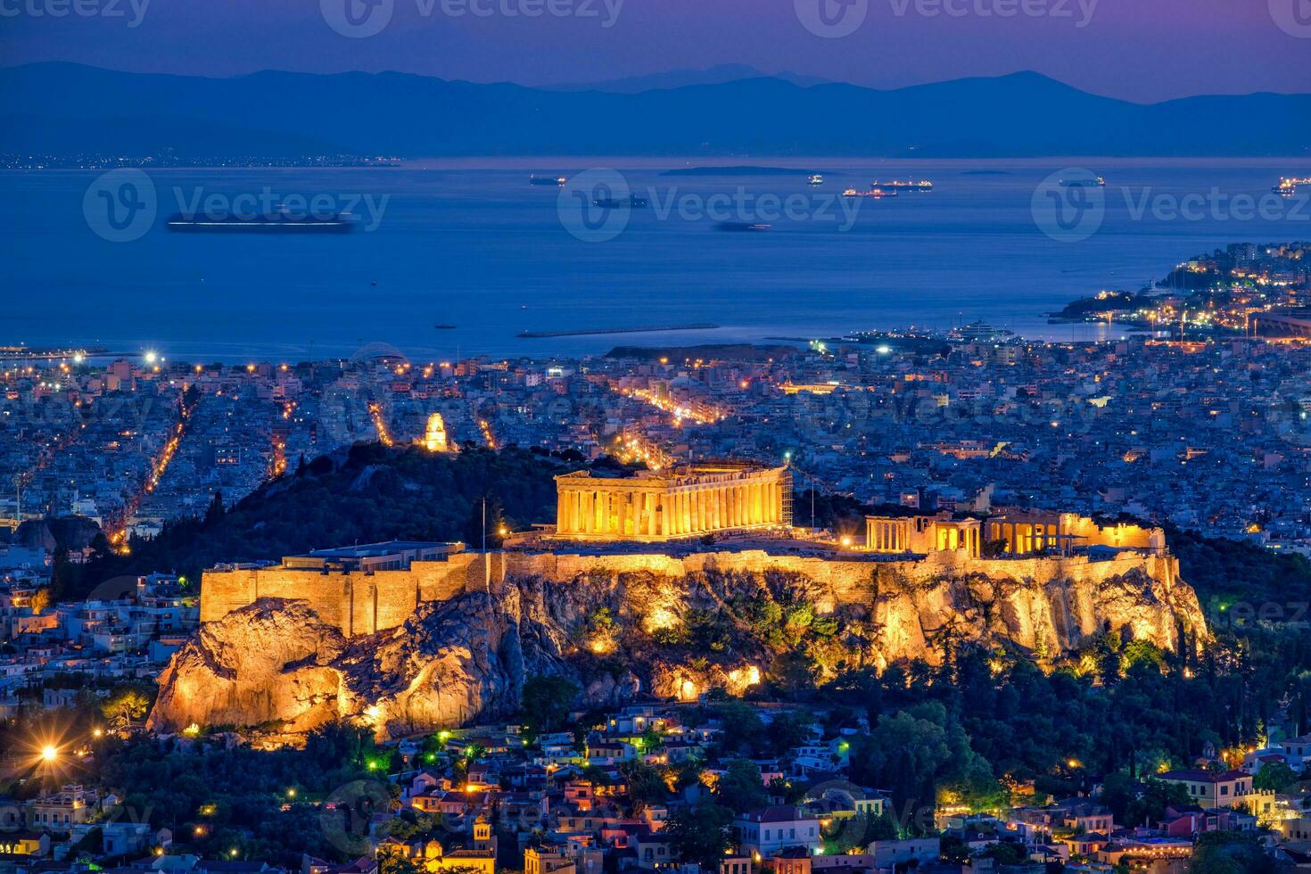 Iconic Parthenon Temple at the Acropolis of Athens, Greece photo