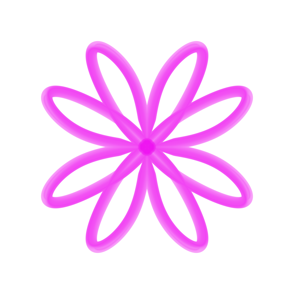 3D Line Purple Flower png