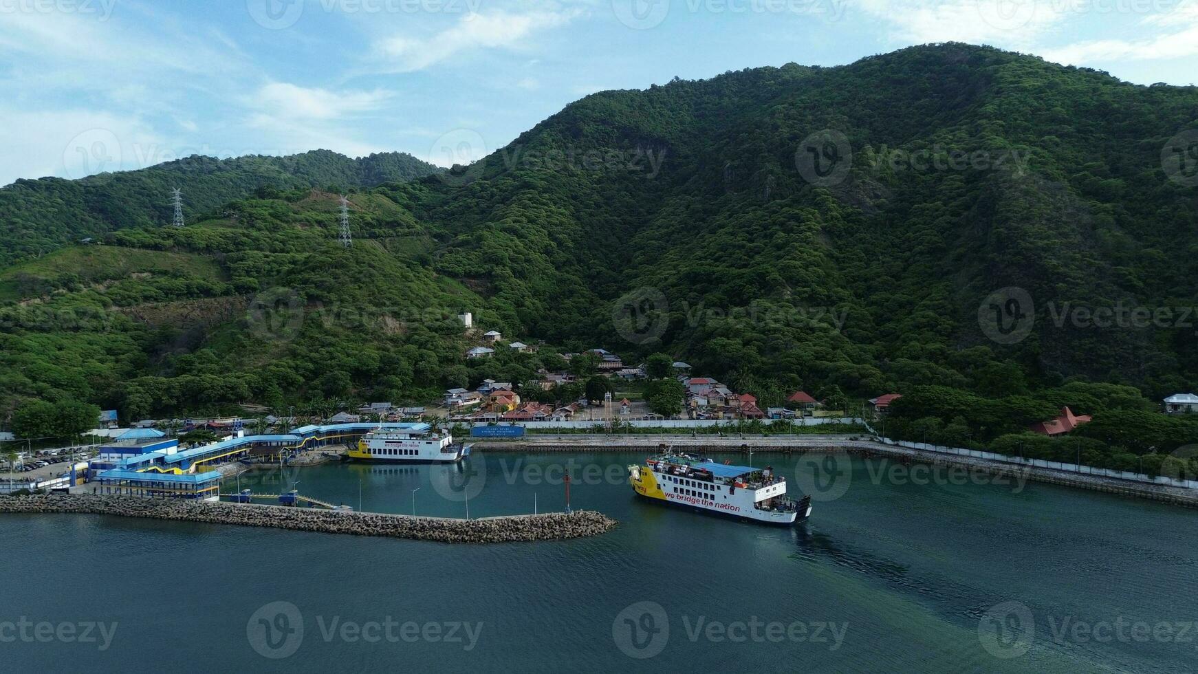 Gorontalo, Indonesia - January 5, 2024 - Aerial View Of The Ferry ...