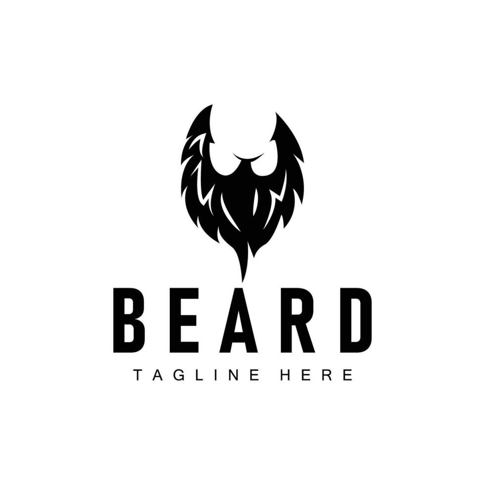 Beard Logo Design Silhouette Vector Barbershop Illustration Men's Appearance Simple Template