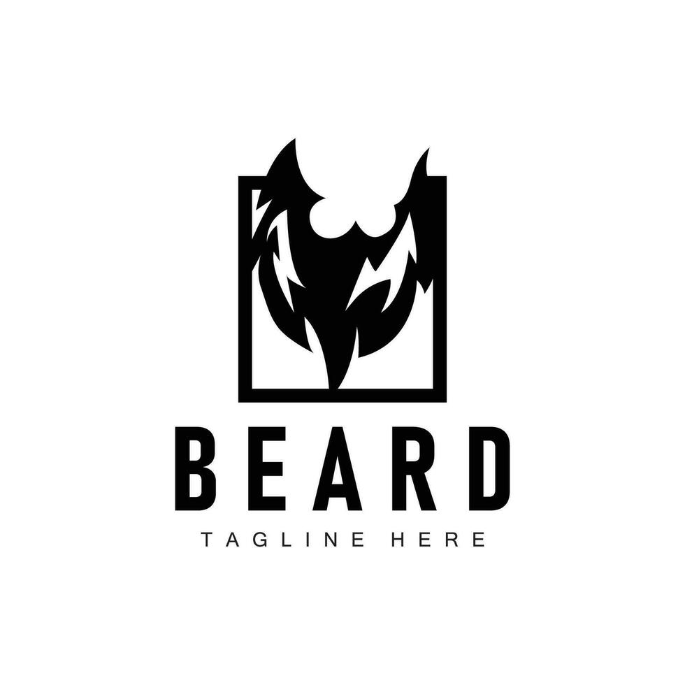 Beard Logo Design Silhouette Vector Barbershop Illustration Men's Appearance Simple Template