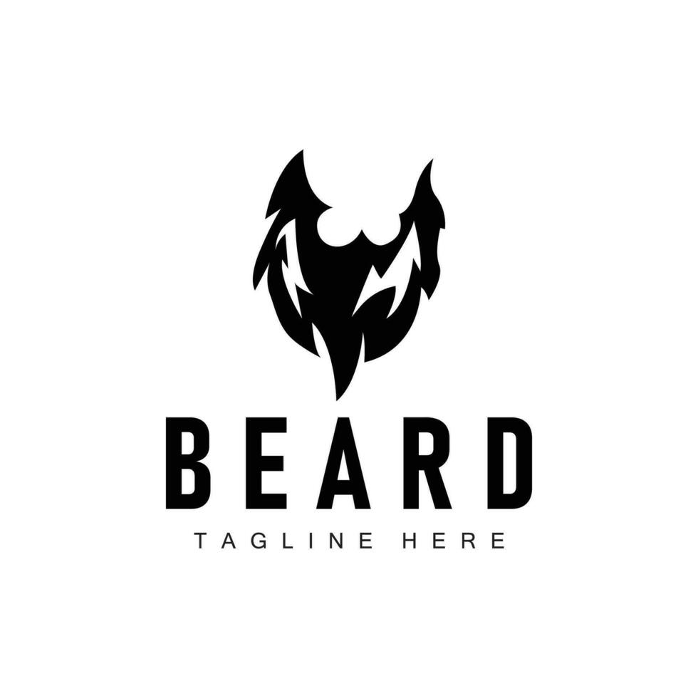 Beard Logo Design Silhouette Vector Barbershop Illustration Men's Appearance Simple Template