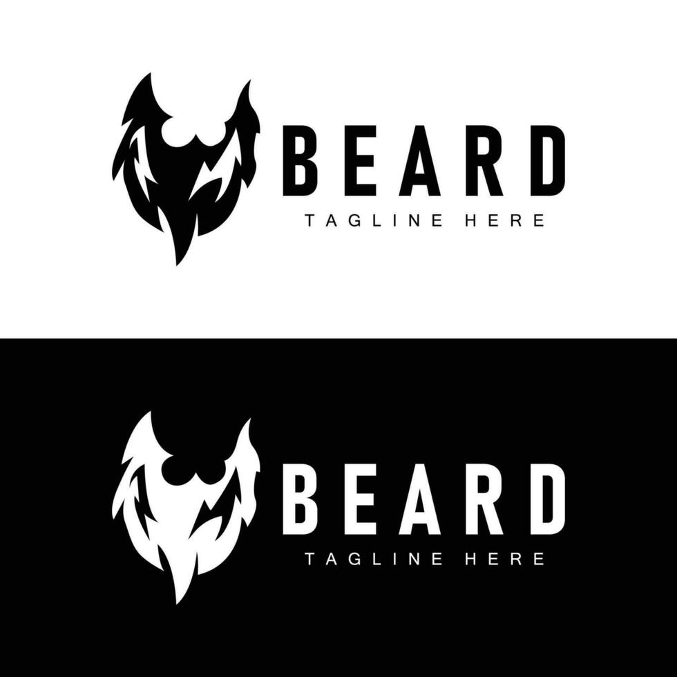 Beard Logo Design Silhouette Vector Barbershop Illustration Men's Appearance Simple Template