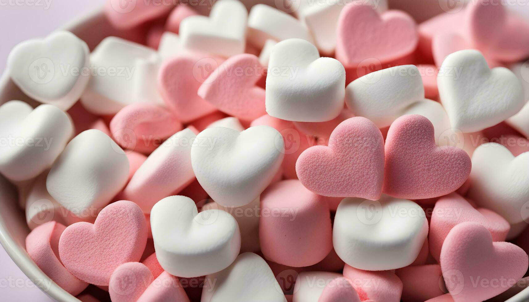 AI generated a bowl of pink and white marshmallows photo