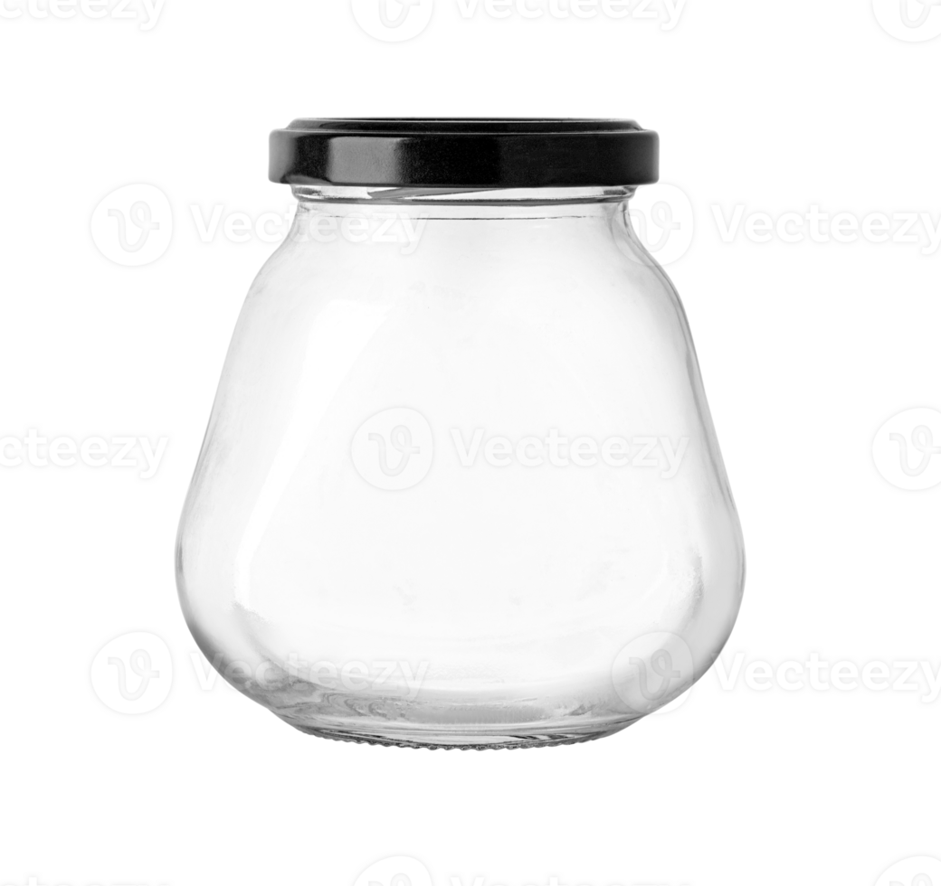 Small empty glass jar png