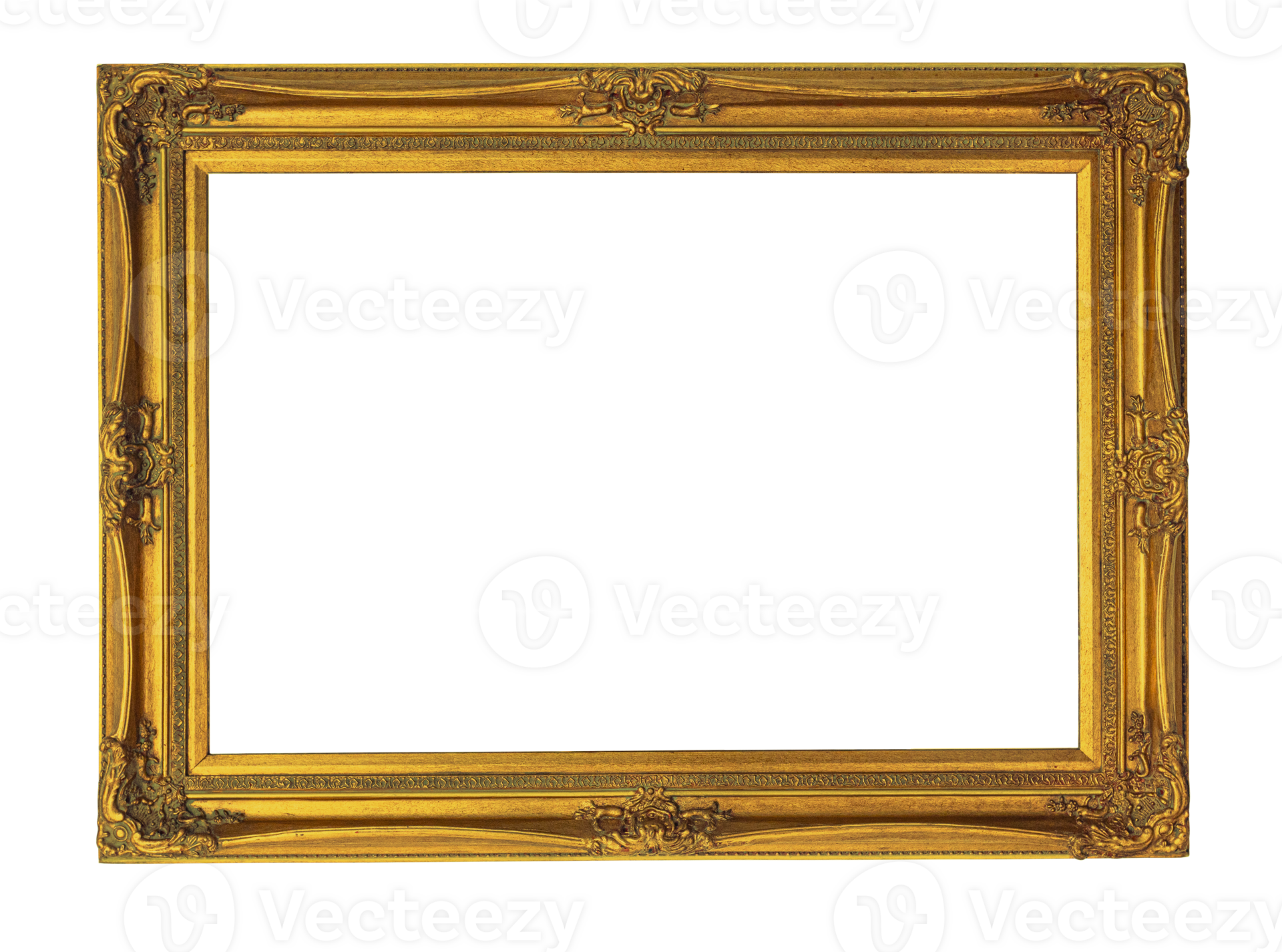 Old golden wooden frame 36572999 PNG