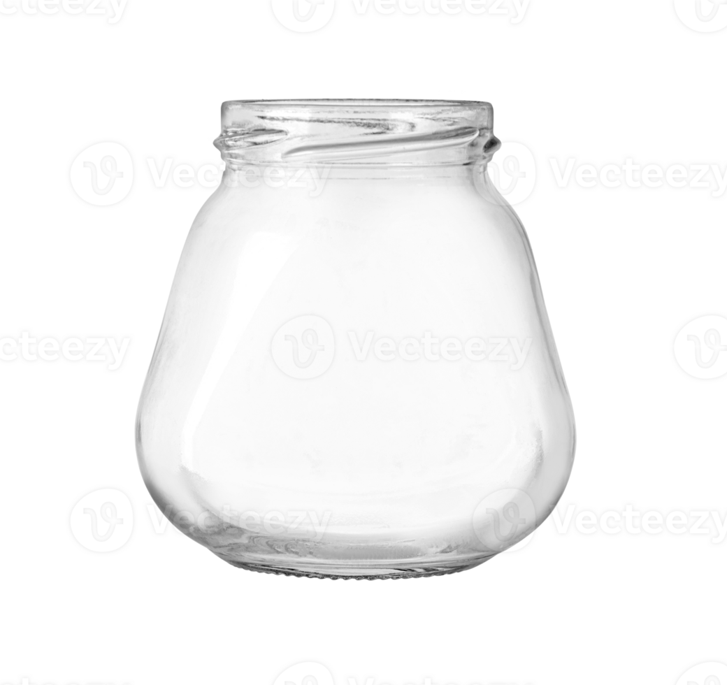 Small empty glass jar png