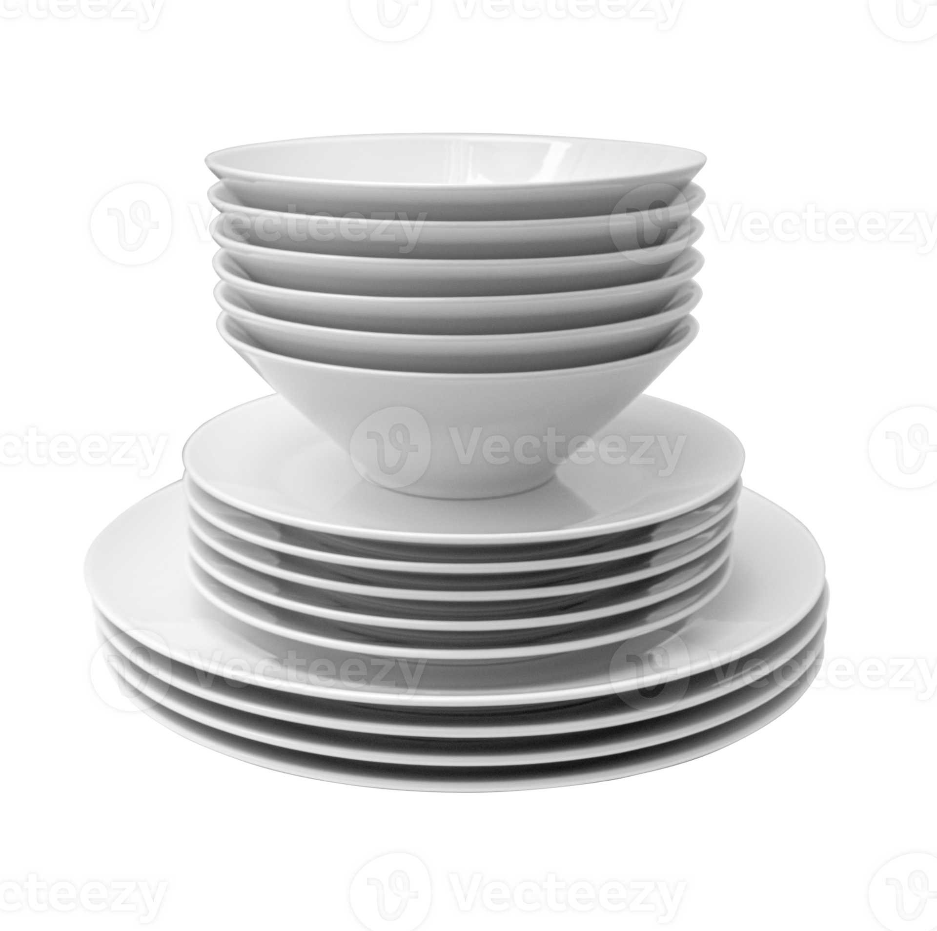 a stack of white plates isolated 36573038 PNG