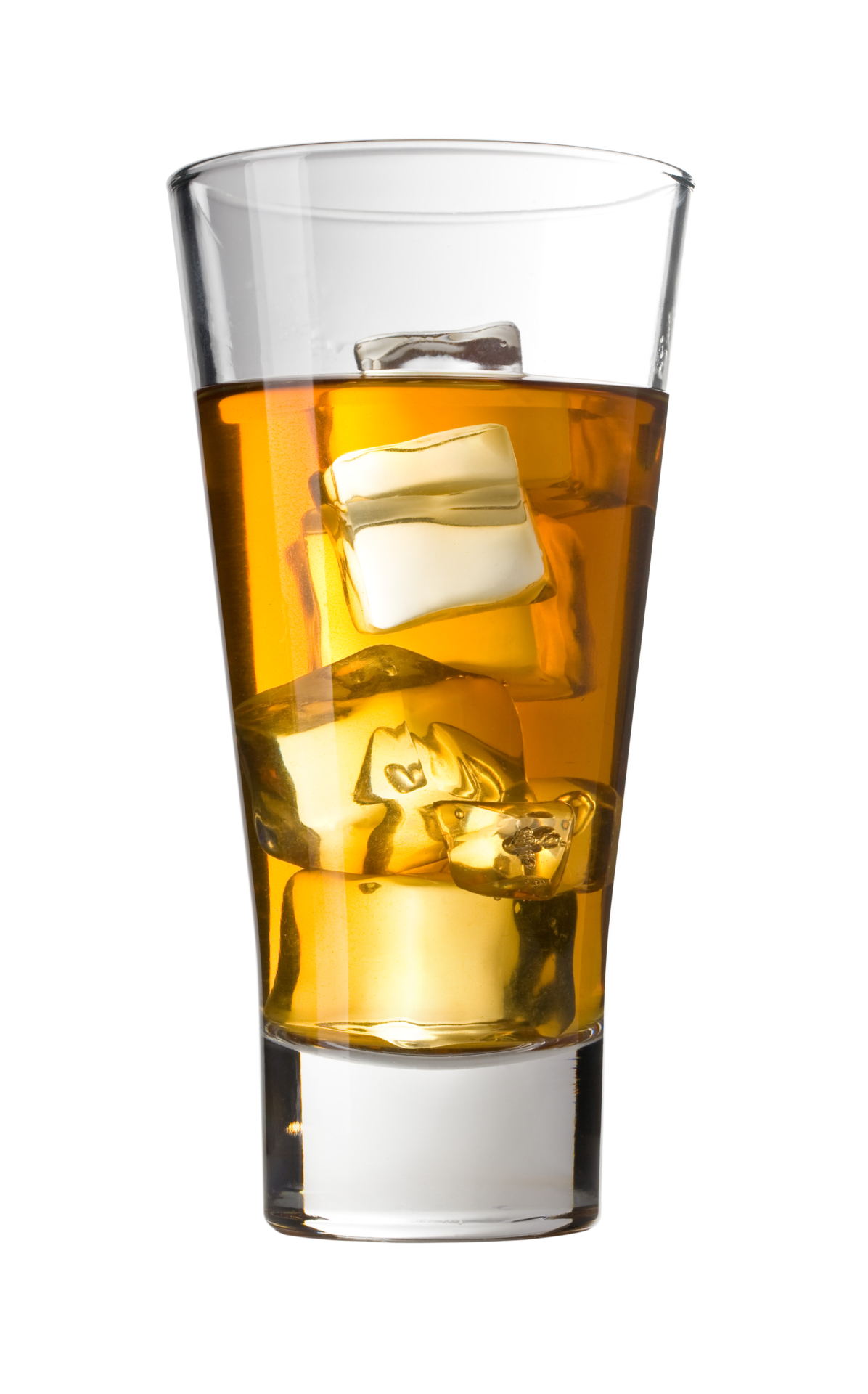Scotch whiskey with ice cubes in glass 36573063 PNG