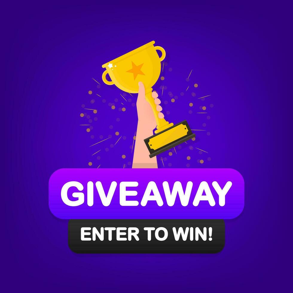 Giveaway logo template for social media post or website banner vector