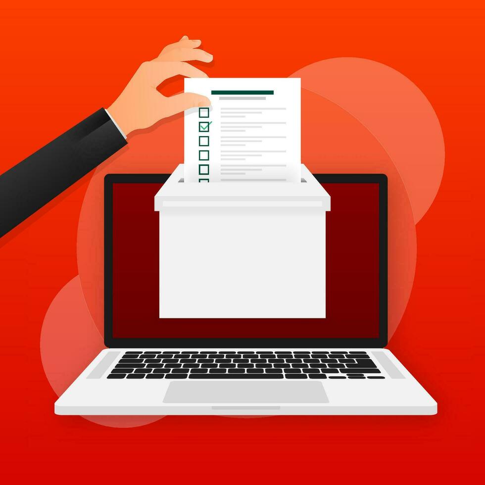 Checklist or vote bulletin in hand. Vector illustration design