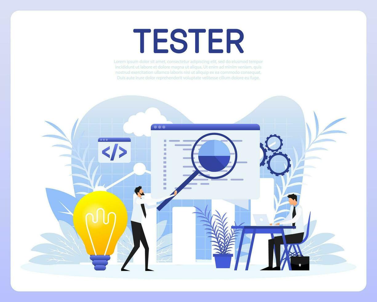 Tester people, great design for any purposes. Flat vector. vector