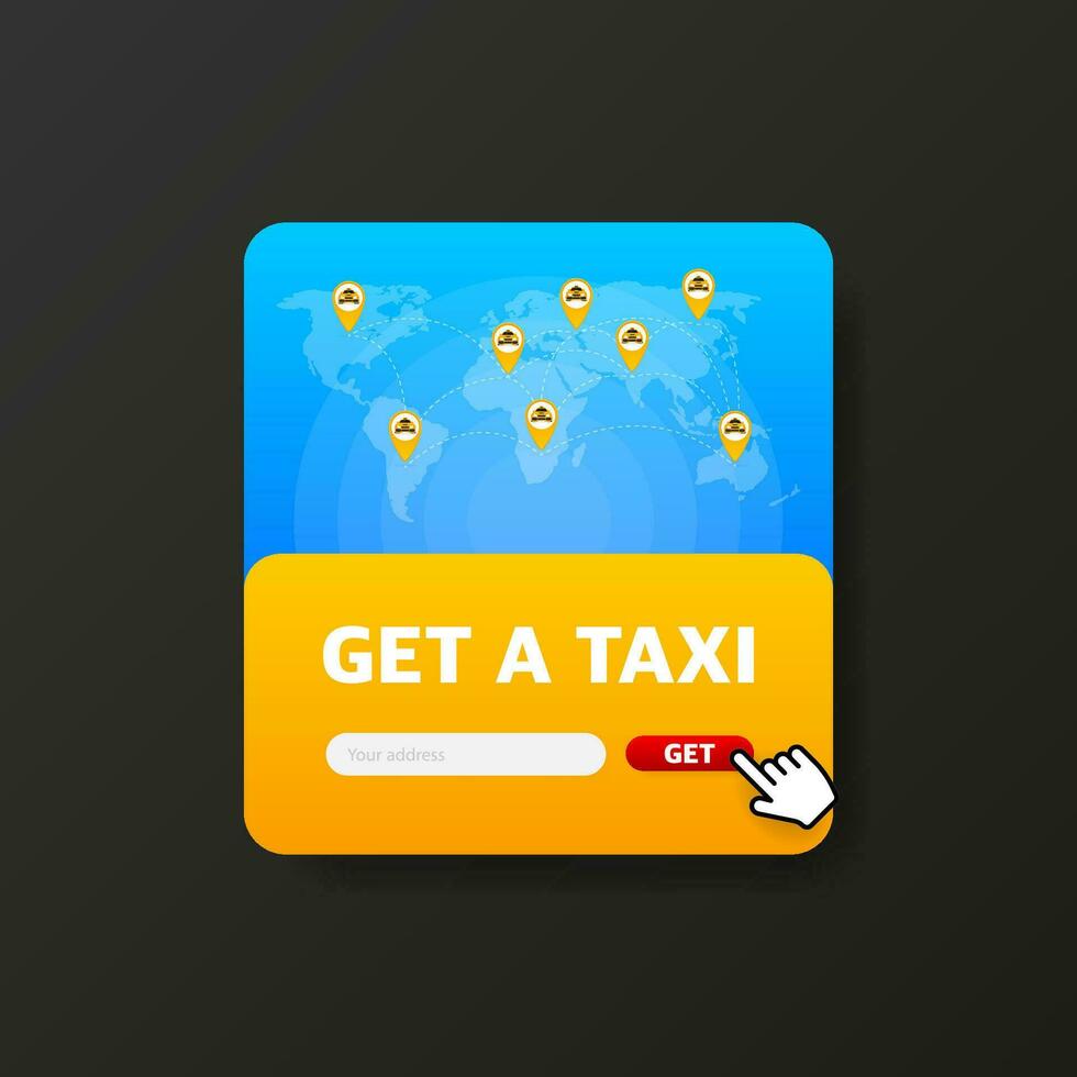 obtener un Taxi ilustración antecedentes. negocio vector icono. negocio concepto.