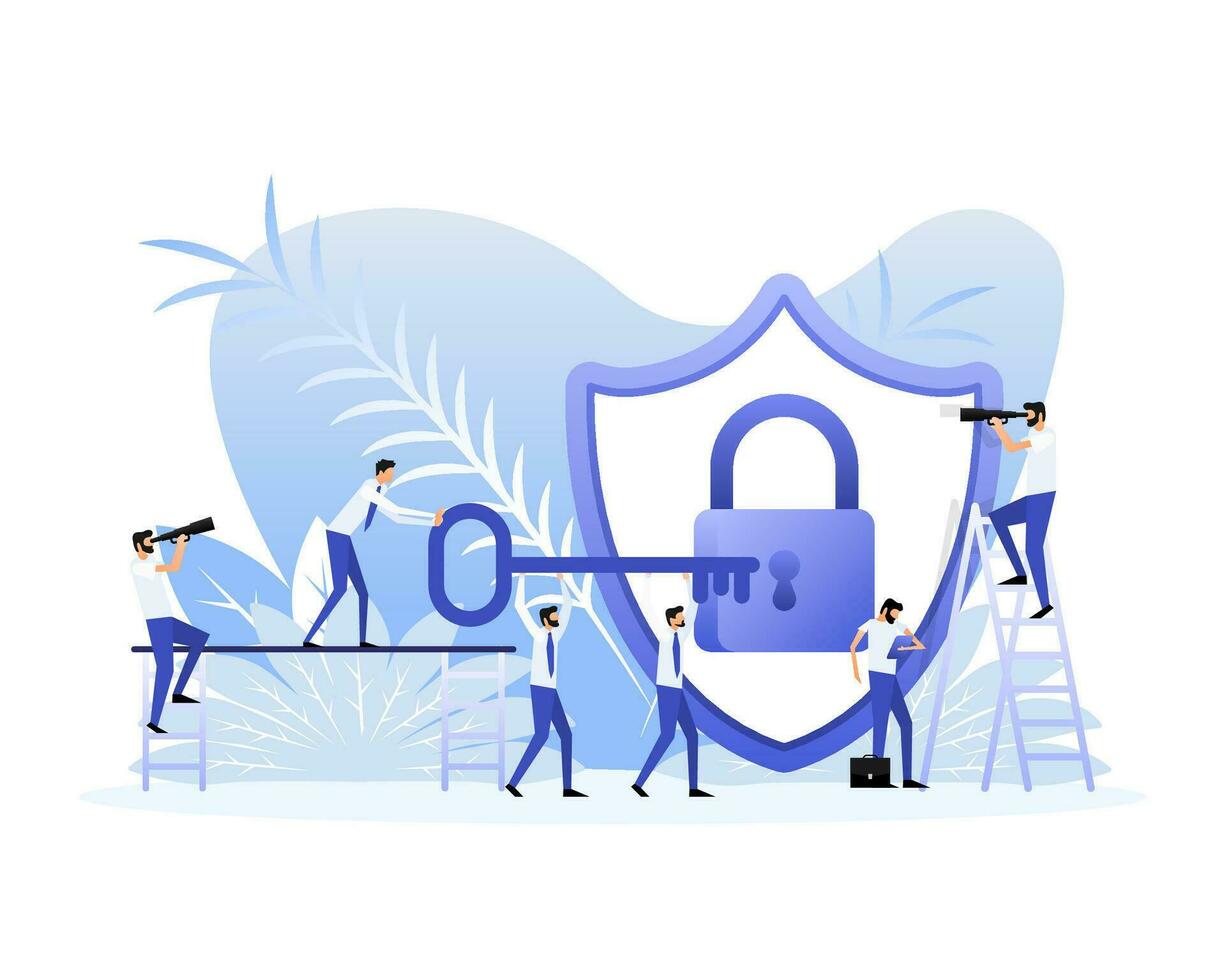 Illustration with key people. Vector illustration. Business banner