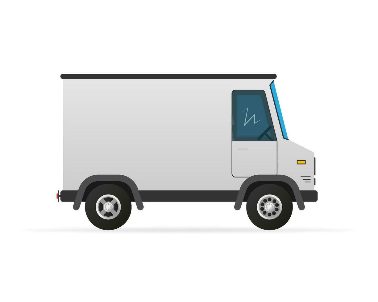 Flat truck icon on white background. Mockup template vector illustration
