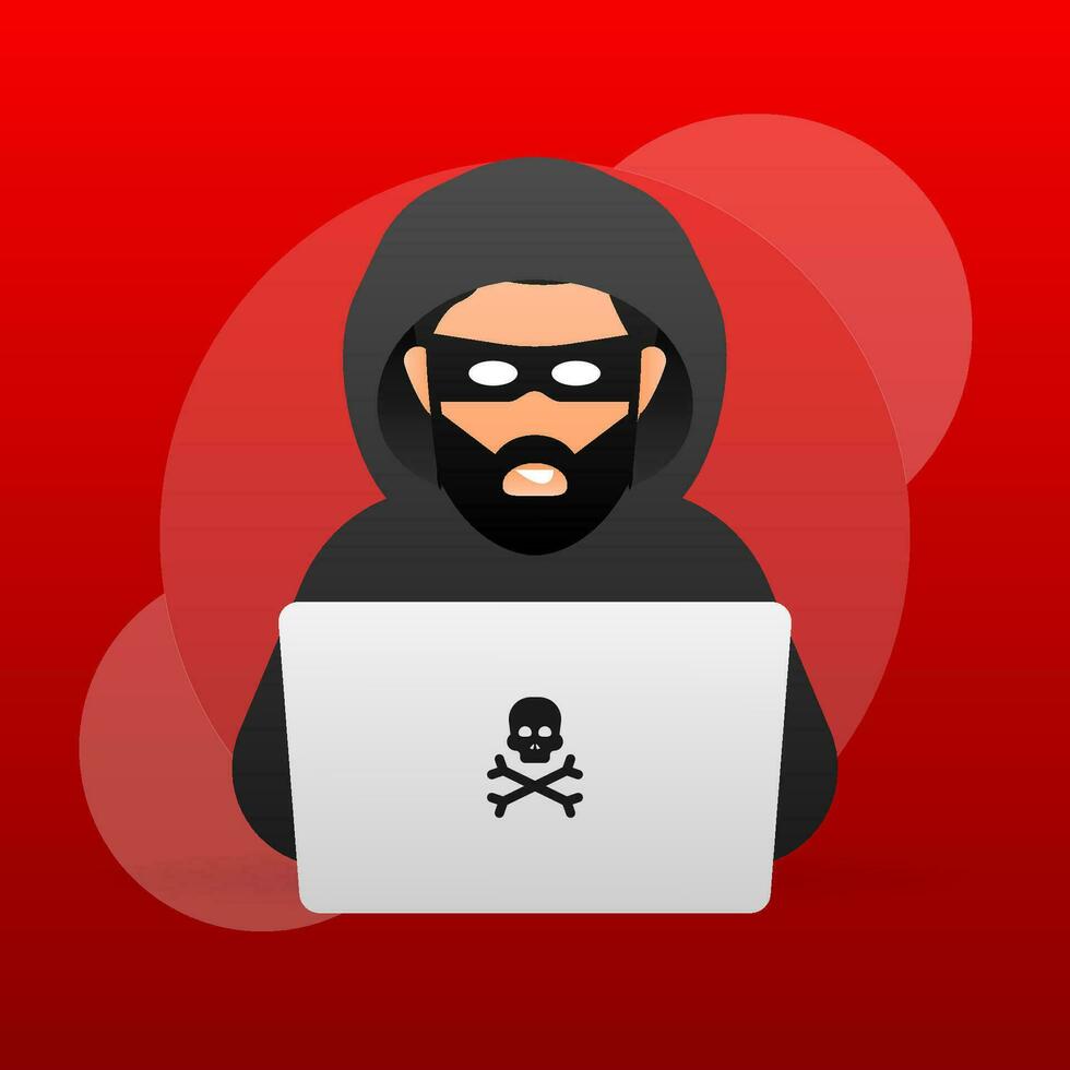 hackeado, genial diseño para ninguna propósitos. Internet tecnología. ciber delito, hacker ataque. suplantación de identidad estafa. vector