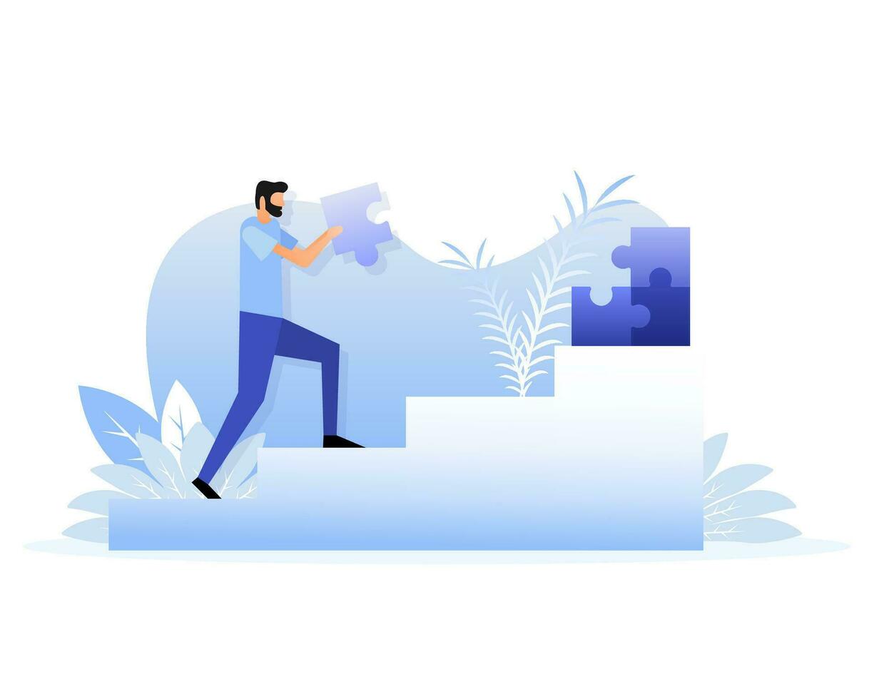 Puzzle people, great design for any purposes. Isometric vector illustration