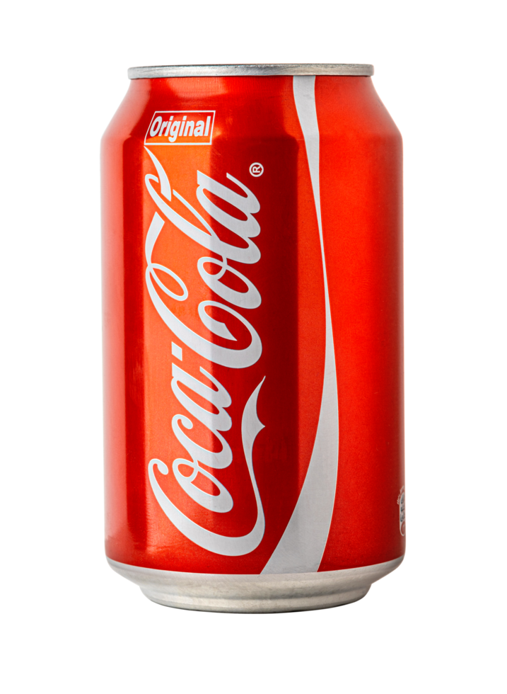 A can of Coca Cola drink isolated png