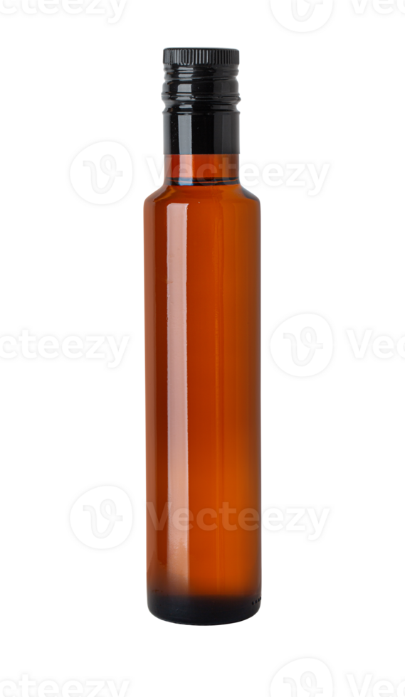 Glass bottle with olive oil isolated png