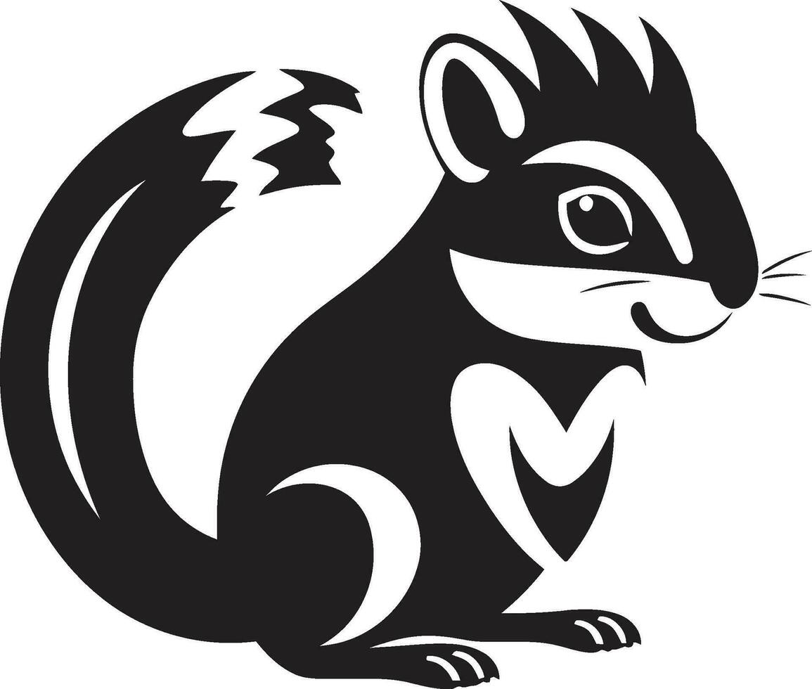 Chipmunk Vector Logo Design in Black Black Vector Chipmunk Logo Icon for Adobe Stock