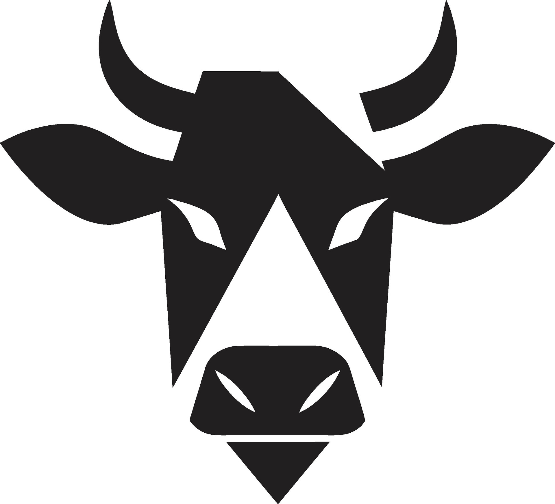 Dairy Cow Logo Black Vector for Adobe Stock Black Dairy Cow Logo Vector